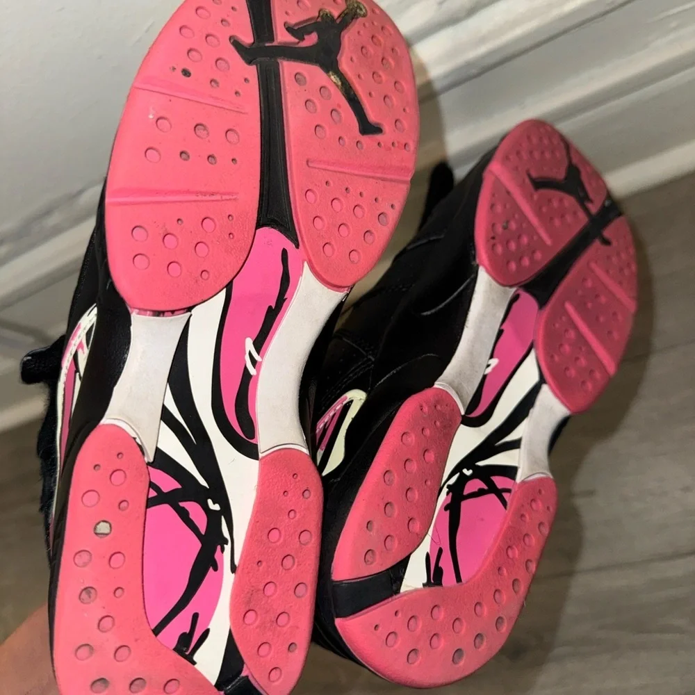 Air Jordan 8 Retro GS Black Pink Size 5Y Youth Sneakers Women size 6.5